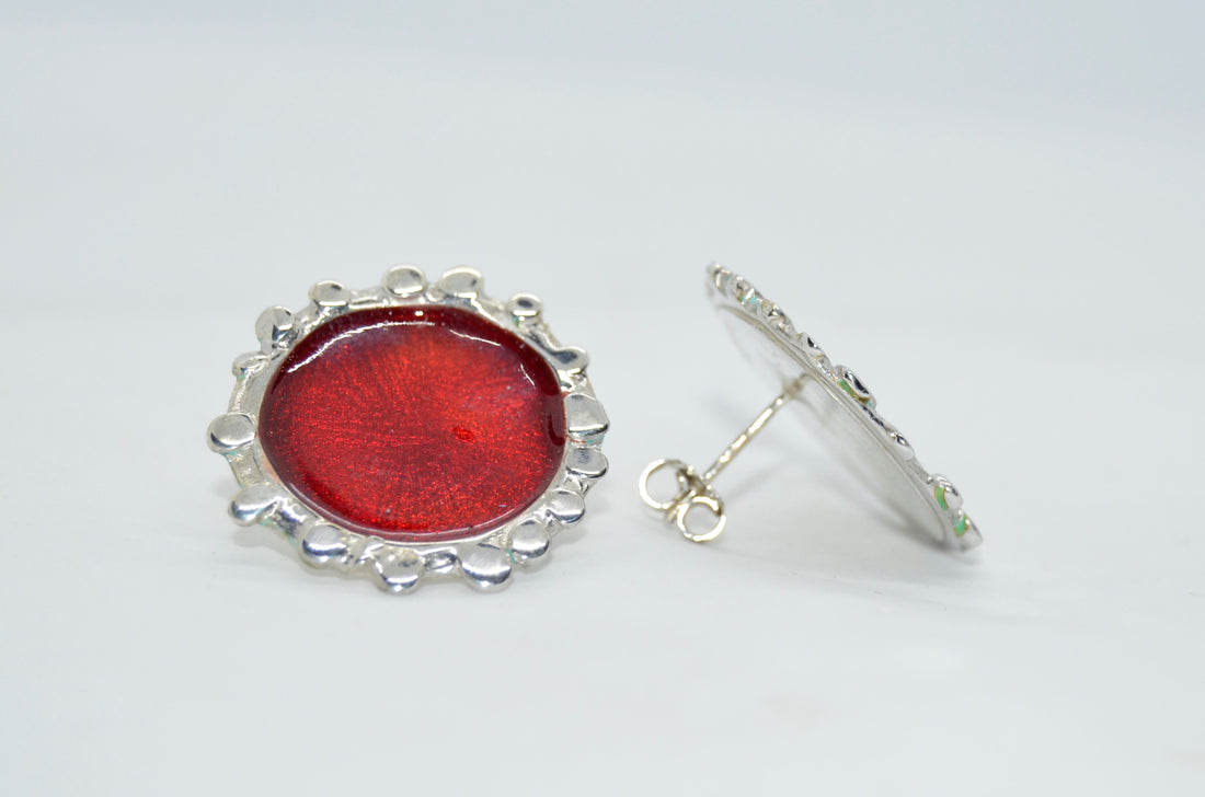 Orecchini Girasole Rosso